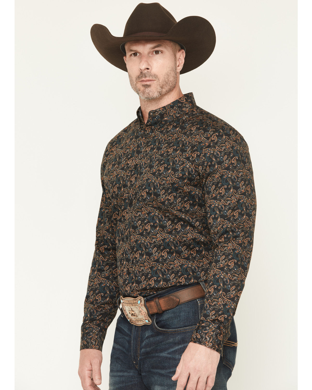 Men's Cumberland Paisley Print Long Sleeve Button-Down Stre