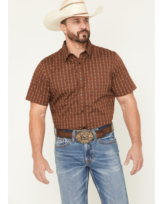 Men's Westward Floral Striped Short Sleeve Button-Down Stre