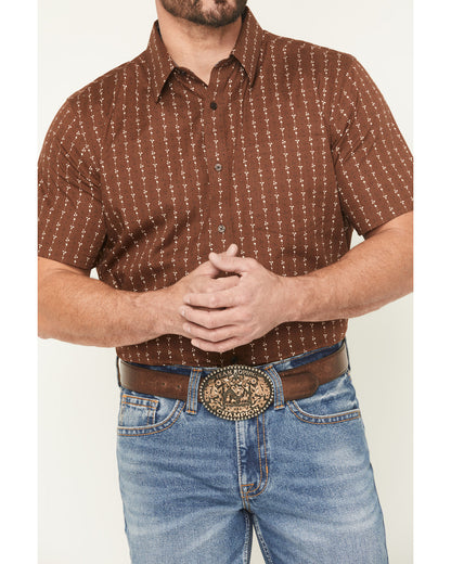 Men's Westward Floral Striped Short Sleeve Button-Down Stre