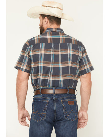 Men's High Plains Ranch Plaid Print Short Sleeve Button-Dow