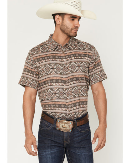 Men's Captain Southwestern Print Short Sleeve Button-Down S
