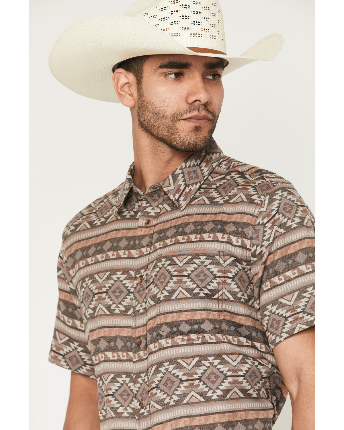 Men's Captain Southwestern Print Short Sleeve Button-Down S