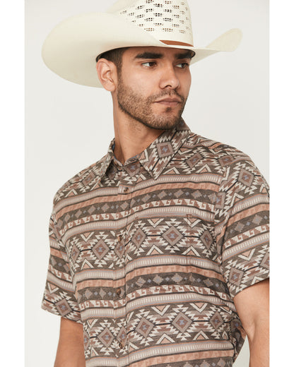 Men's Captain Southwestern Print Short Sleeve Button-Down S