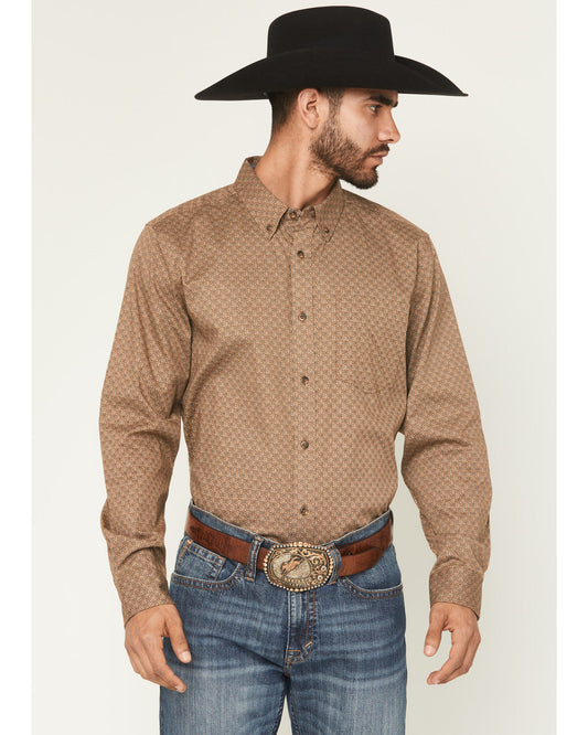 Men's Big Deal Geo Print Long Sleeve Button-Down Stretch We