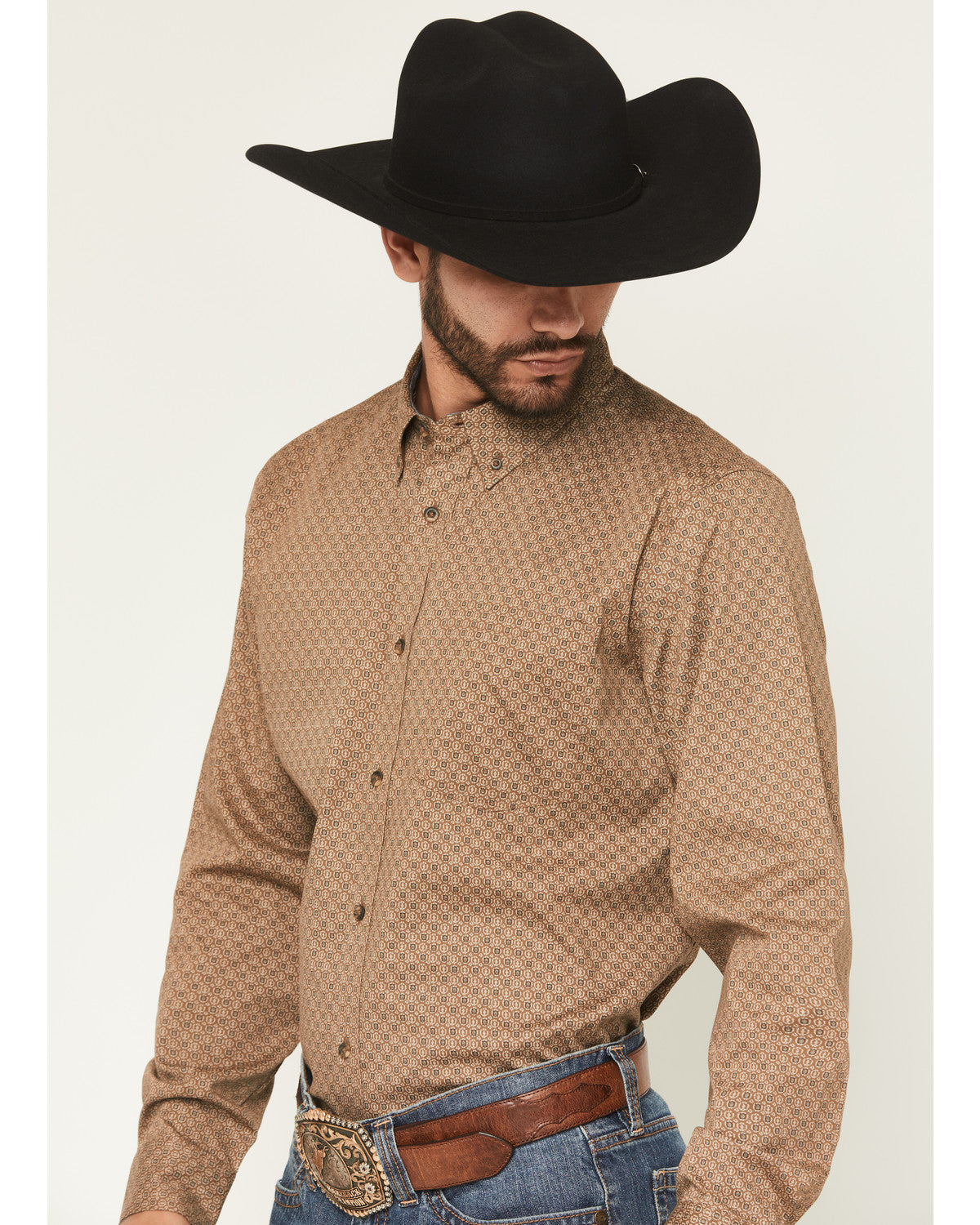 Men's Big Deal Geo Print Long Sleeve Button-Down Stretch We