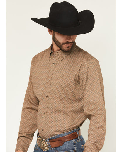 Men's Big Deal Geo Print Long Sleeve Button-Down Stretch We