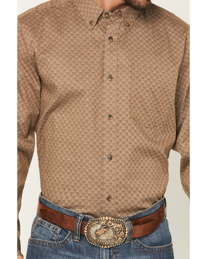 Men's Big Deal Geo Print Long Sleeve Button-Down Stretch We