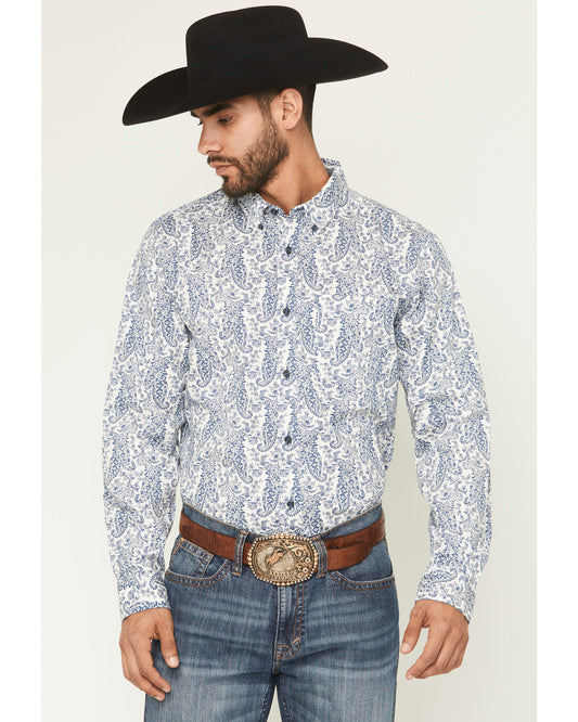 Men's Dagget 2.0 Paisley Print Long Sleeve Button-Down Stre