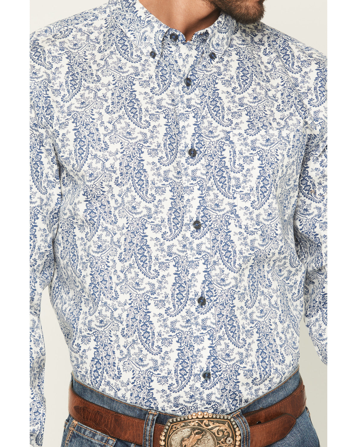 Men's Dagget 2.0 Paisley Print Long Sleeve Button-Down Stre