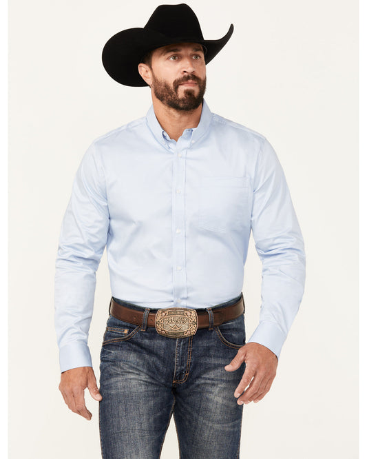 Men's Performance Twill Solid Long Sleeve Button-Down Weste