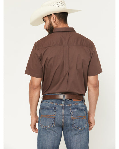 Men's Basic Twill Short Sleeve Button-Down Stretch Western