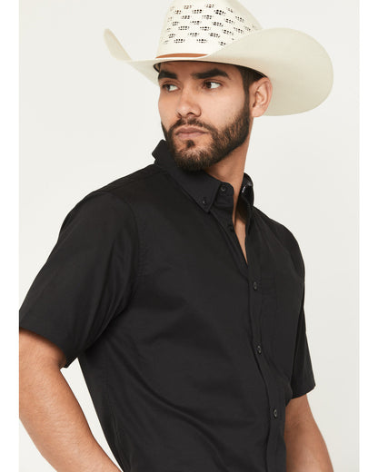Men's Basic Twill Short Sleeve Button-Down Stretch Western