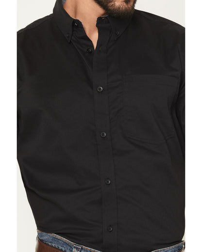 Men's Basic Twill Short Sleeve Button-Down Stretch Western