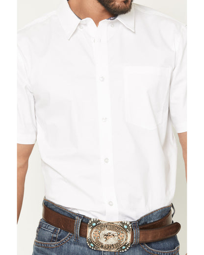 Men's Basic Twill Short Sleeve Button-Down Stretch Western