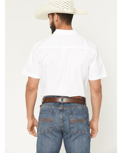 Men's Basic Twill Short Sleeve Button-Down Stretch Western