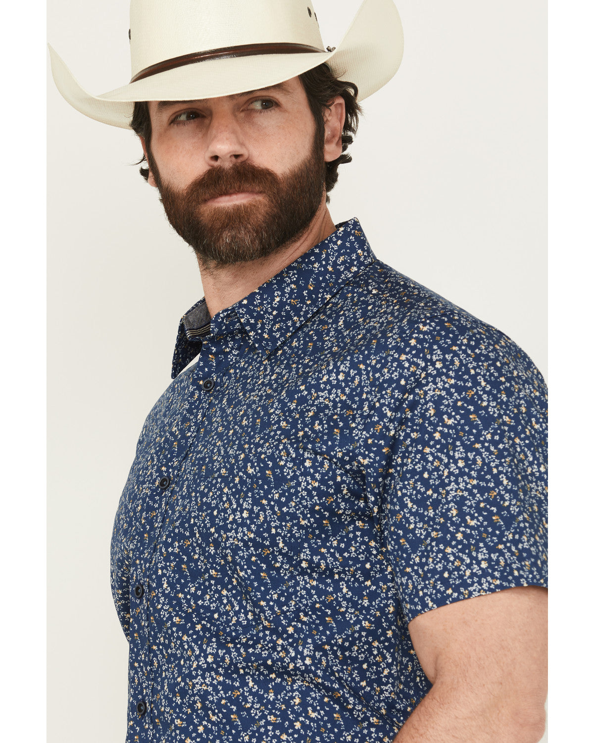 Men's Vanguard Floral Print Short Sleeve Button-Down Stretc