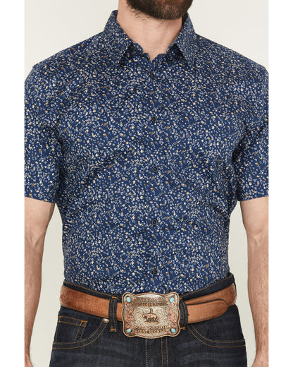 Men's Vanguard Floral Print Short Sleeve Button-Down Stretc