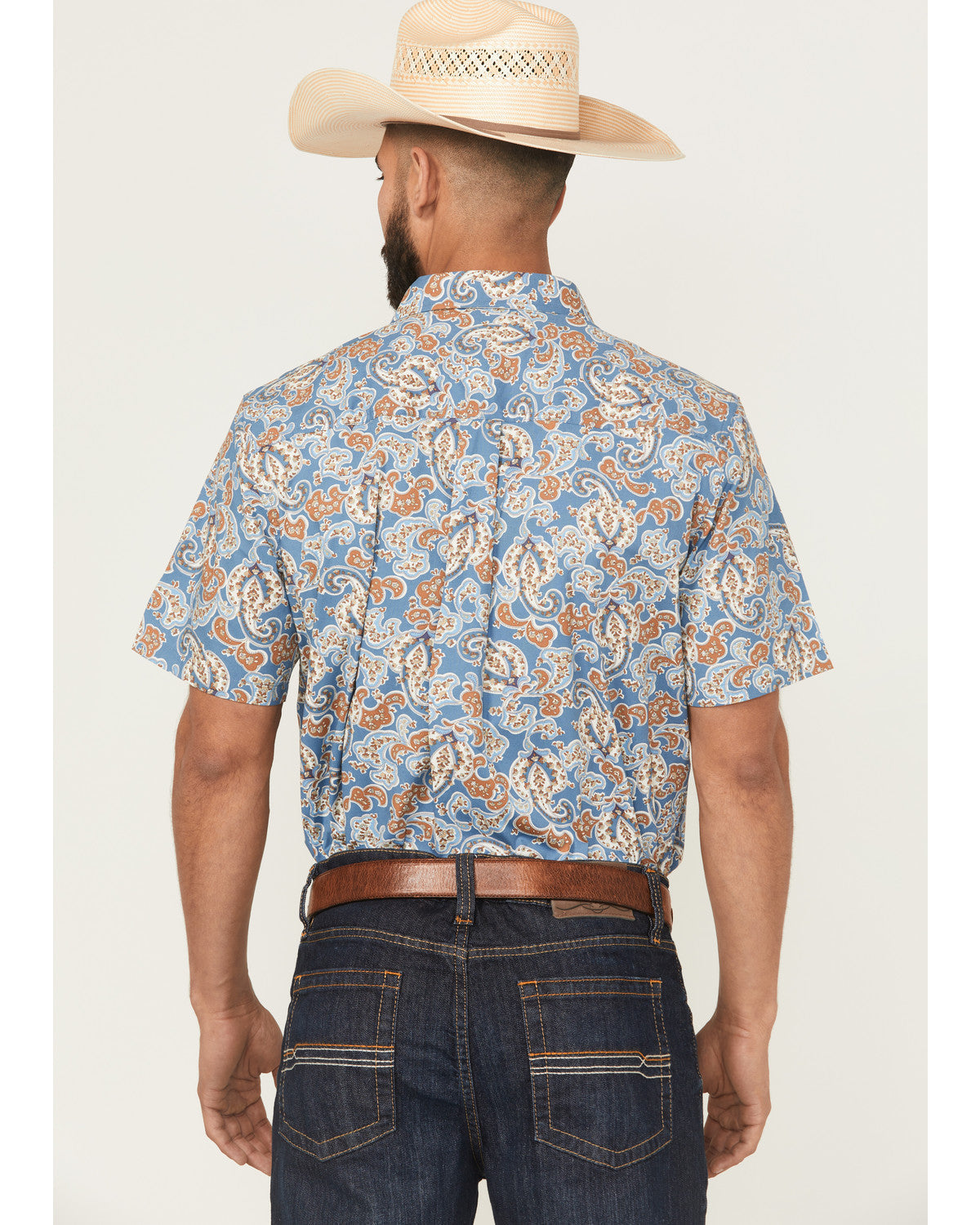 Men's Boise Paisley Print Short Sleeve Button-Down Stretch