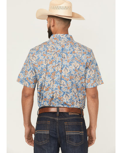 Men's Boise Paisley Print Short Sleeve Button-Down Stretch