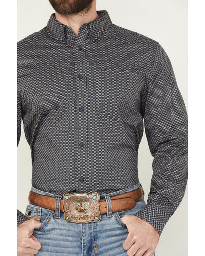 Men's San Juan Geo Print Long Sleeve Button-Down Stretch We