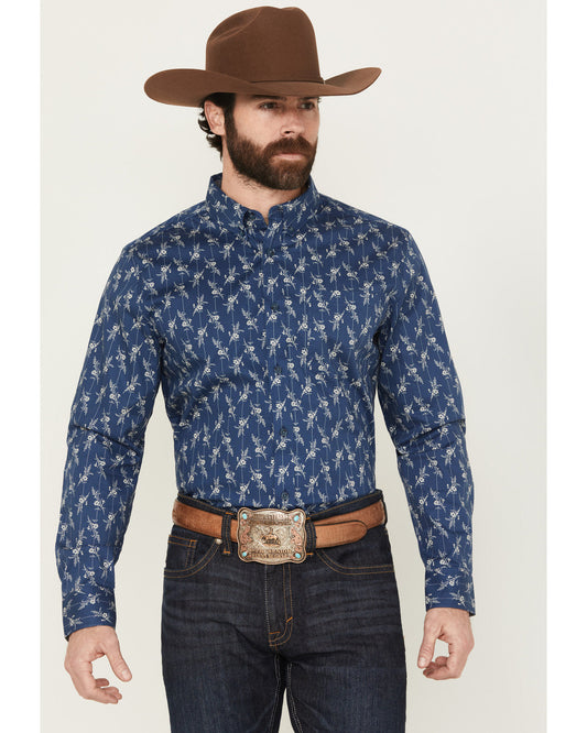 Men's Gila Grove Floral Striped Long Sleeve Button-Down Str