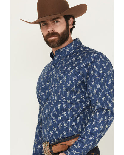 Men's Gila Grove Floral Striped Long Sleeve Button-Down Str