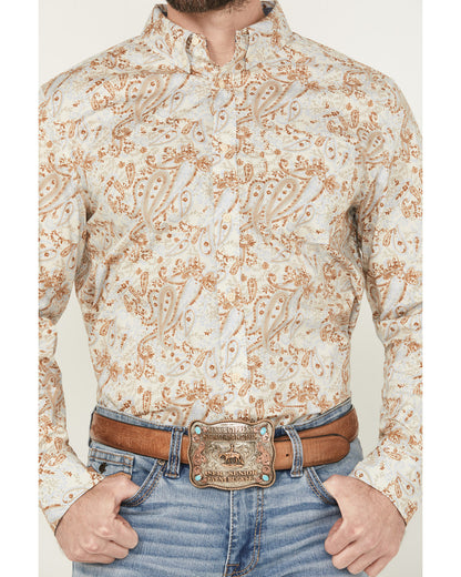 Men's Porter Floral Print Long Sleeve Button-Down Stretch W