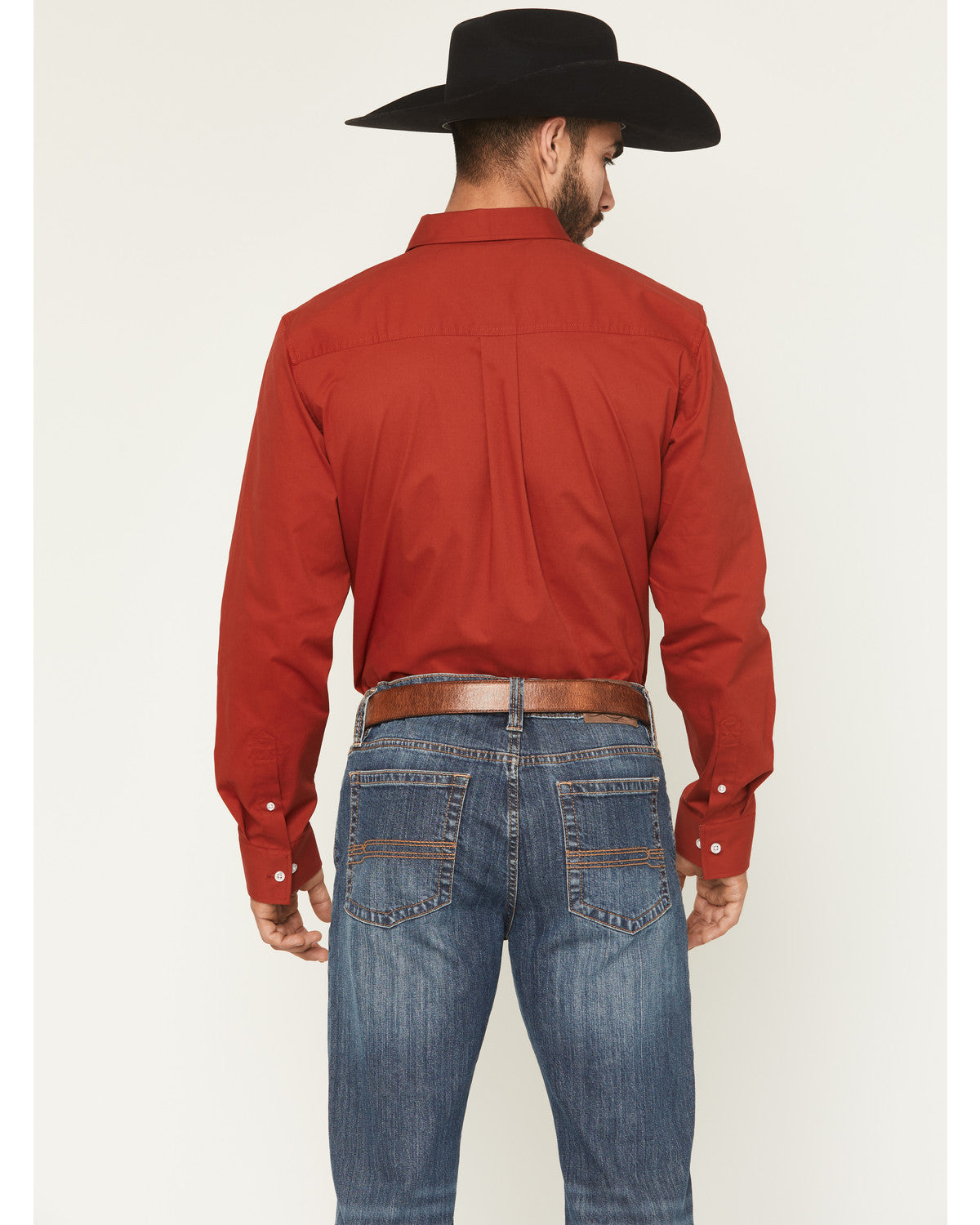 Men's Basic Twill Long Sleeve Button-Down Performance Weste