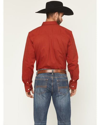Men's Basic Twill Long Sleeve Button-Down Performance Weste