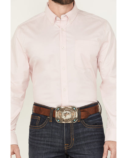 Men's Basic Twill Long Sleeve Button-Down Performance Weste