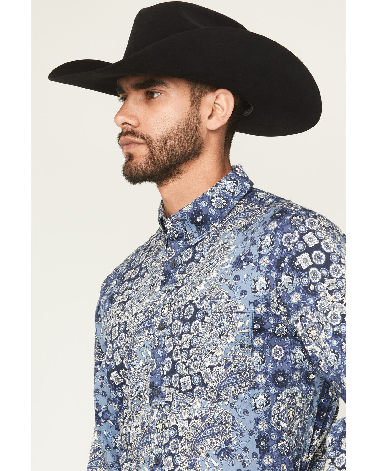 Men's Ride 'Em Cowboy Paisley Print Long Sleeve Button-Down