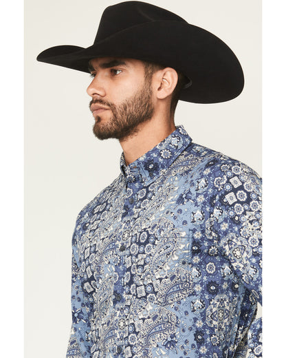 Men's Ride 'Em Cowboy Paisley Print Long Sleeve Button-Down
