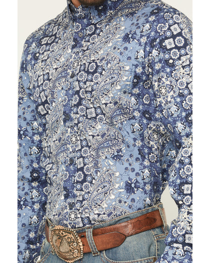 Men's Ride 'Em Cowboy Paisley Print Long Sleeve Button-Down