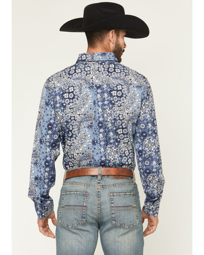 Men's Ride 'Em Cowboy Paisley Print Long Sleeve Button-Down