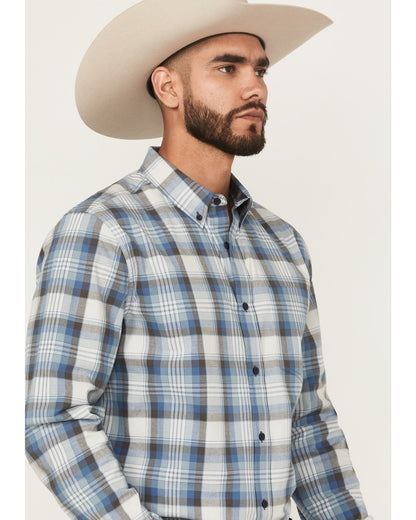 Men's Howdy Duty Plaid Print Long Sleeve Button-Down Wester