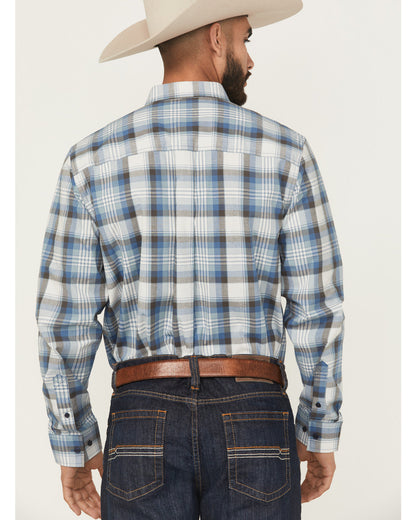 Men's Howdy Duty Plaid Print Long Sleeve Button-Down Wester