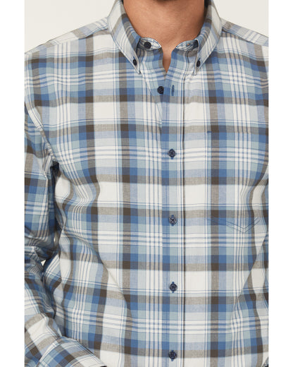 Men's Howdy Duty Plaid Print Long Sleeve Button-Down Wester
