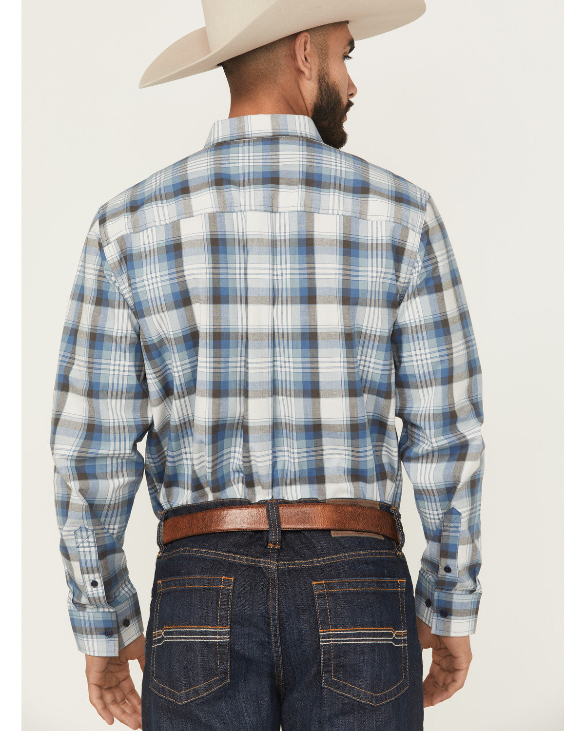 Men's Howdy Duty Plaid Print Long Sleeve Button-Down Wester