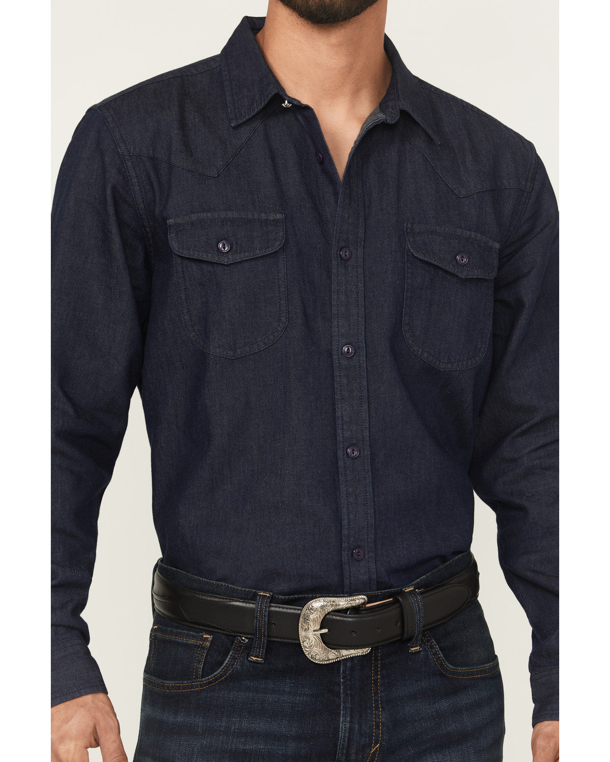 Black 1978® Men's Mamba Dark Wash Denim Long Sleeve Button-