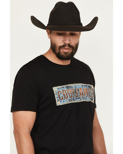 Men's Denim Patch Logo Short Sleeve Graphic Tee