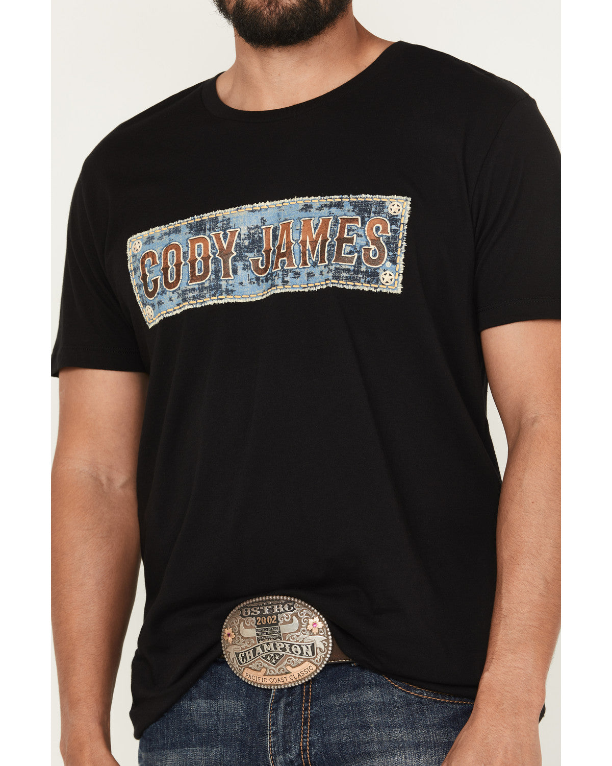 Men's Denim Patch Logo Short Sleeve Graphic Tee
