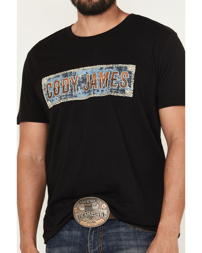 Men's Denim Patch Logo Short Sleeve Graphic Tee