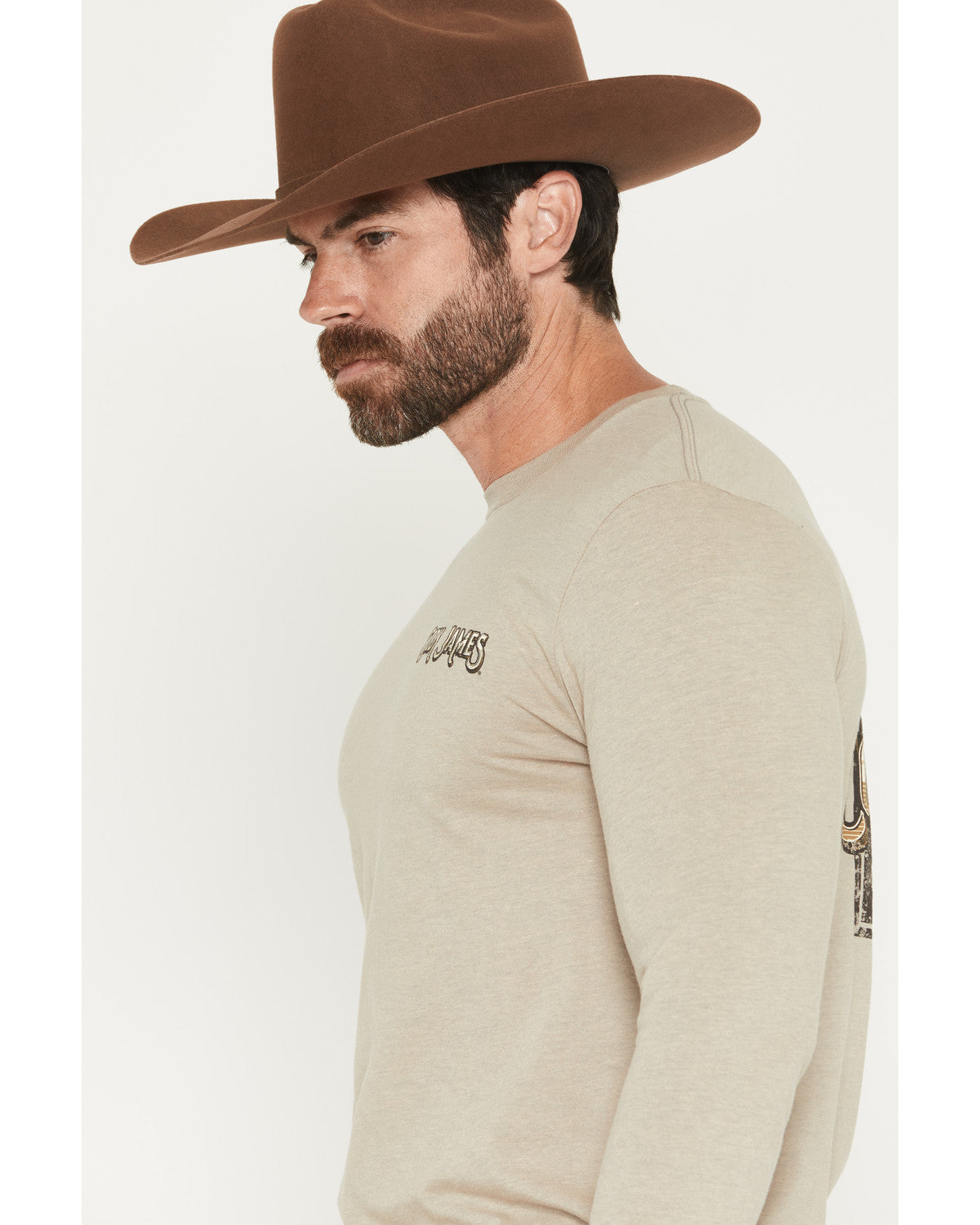 Men's Cowboy Sunset Long Sleeve Graphic T-Shirt