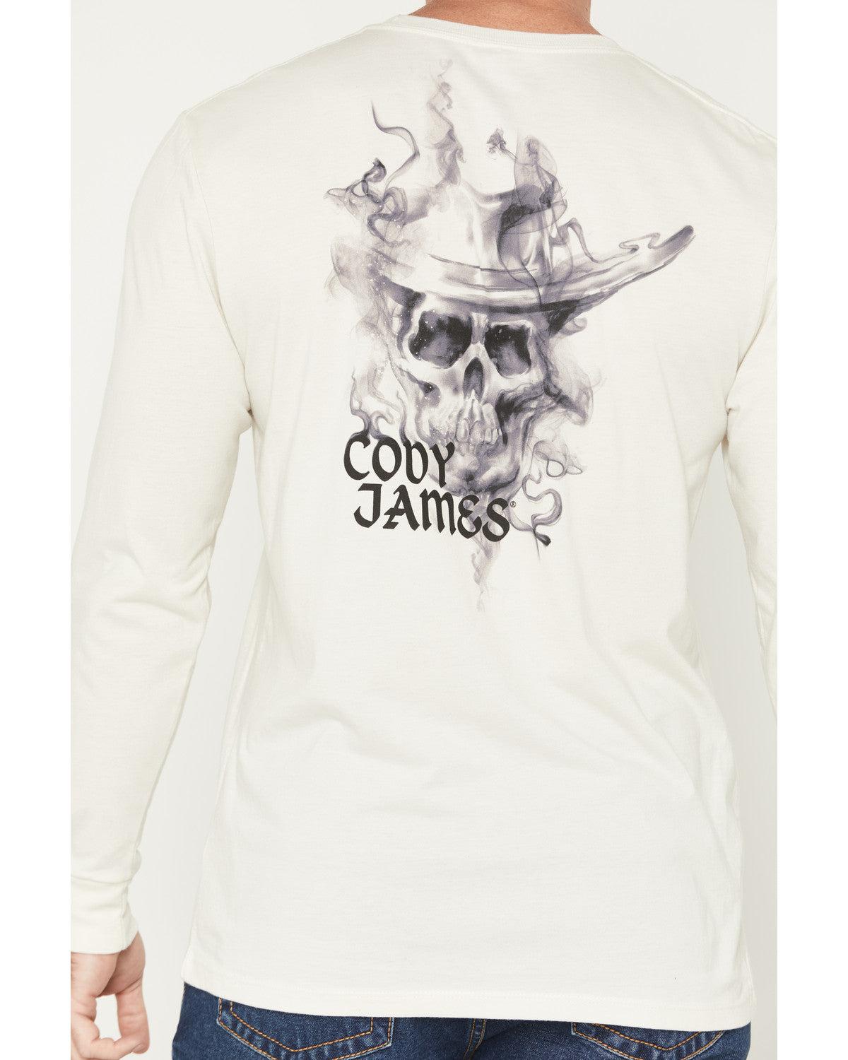 Men's Smoke Skeleton Long Sleeve Graphic T-Shirt