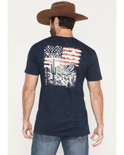 Men's Desert Flag Patriotic Short Sleeve Graphic T-Shirt