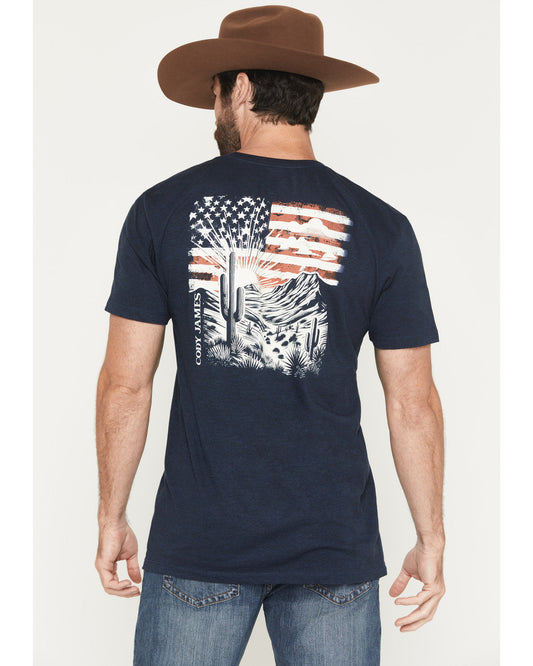 Men's Desert Flag Patriotic Short Sleeve Graphic T-Shirt