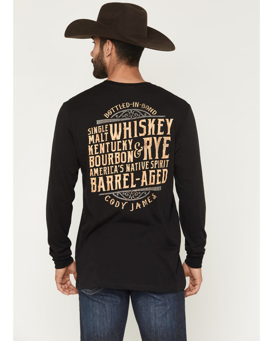Men's Whiskey Verbiage Long Sleeve Graphic T-Shirt