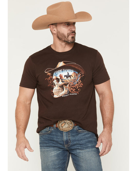 Men's Scenic Skull Head Short Sleeve Graphic T-Shirt