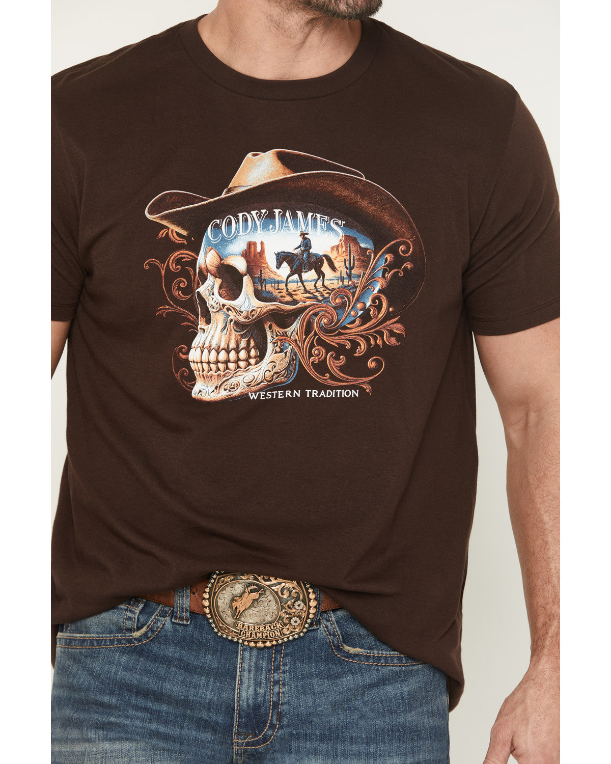 Men's Scenic Skull Head Short Sleeve Graphic T-Shirt