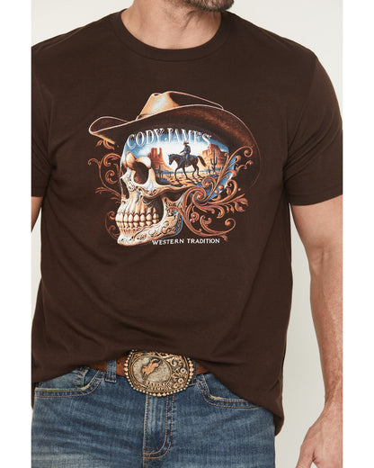 Men's Scenic Skull Head Short Sleeve Graphic T-Shirt